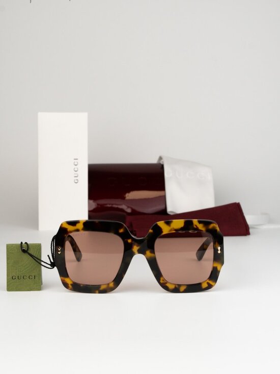 Gucci Women Sunglasses Havana Red Square GG1111S 003 NEW AUTHENTIC main image 7
